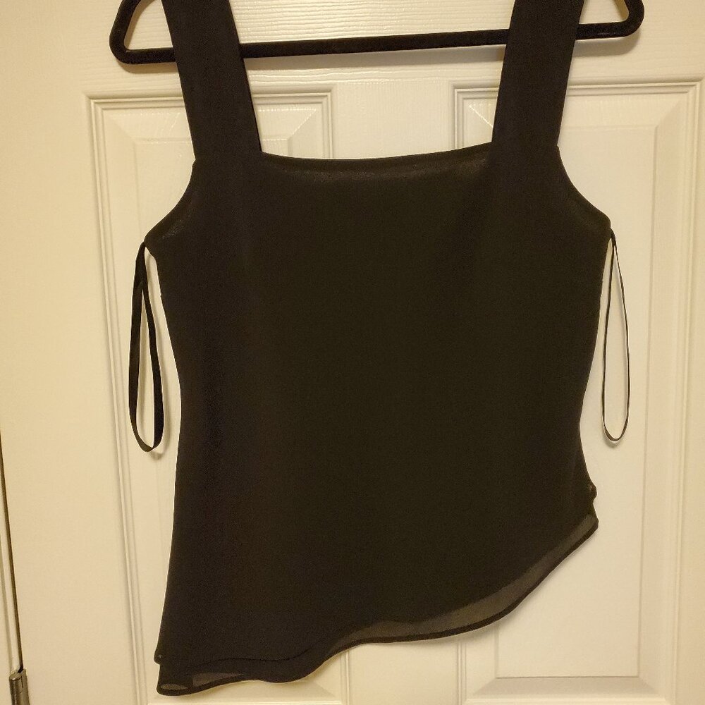 Vintage  Lori Ann Black Sleeveless diagonal top Size 12